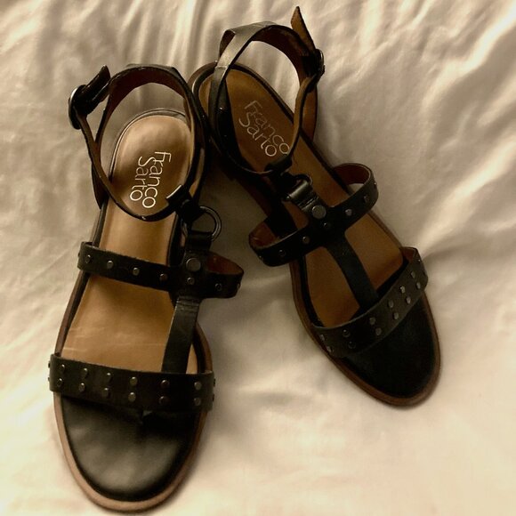 Excellent Condition, SZ 7, Franco Sarto Madalaina Studded Leather Sandals - Picture 5 of 5